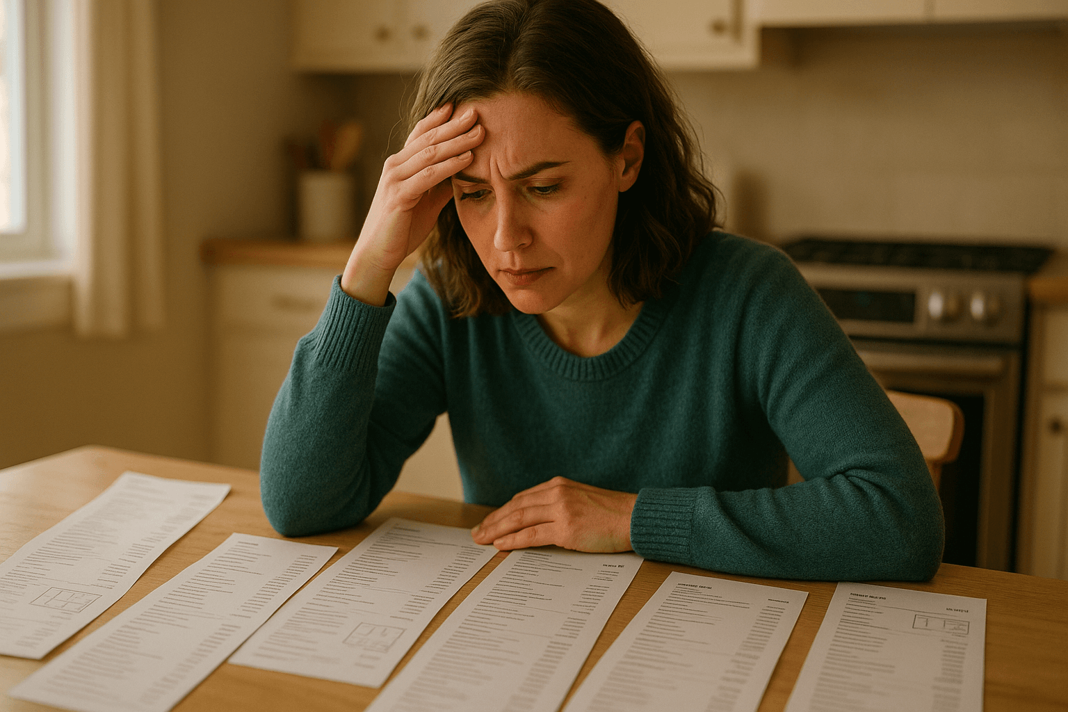 Homeowner stressed reviewing renovation quotes